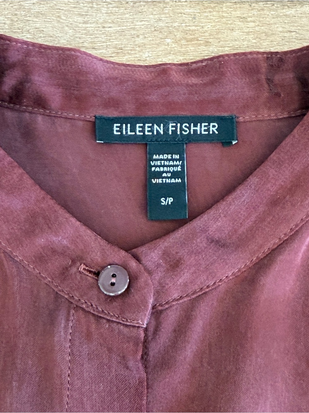 Eileen Fisher Rust Button-Front Blouse